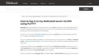 How to log in to my dedicated server via SSH using PuTTY?