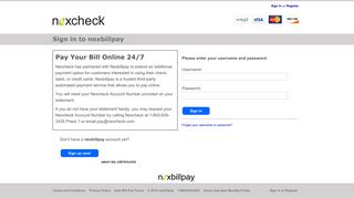Sign In | Nexcheck | nexbillpay