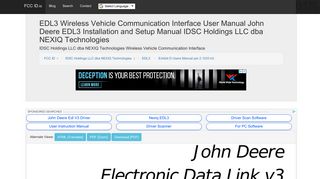 EDL3 Wireless Vehicle Communication Interface User Manual John ...