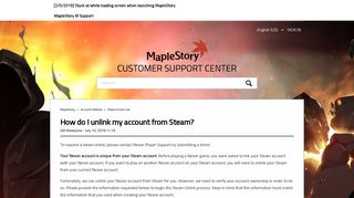How do I unlink my account from Steam? - MapleStory - Nexon
