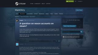 A question on nexon accounts on steam? :: MapleStory General ...