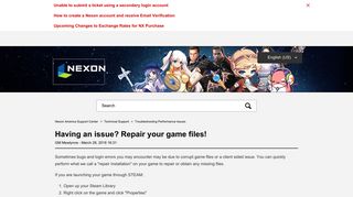 Having an issue? Repair your game files! – Nexon America Support ...