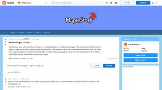 Nexon Login Issues : Maplestory - Reddit