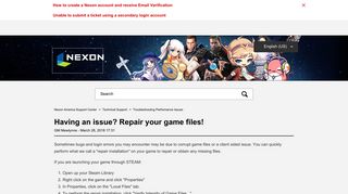 Having an issue? Repair your game files! – Nexon America Support ...