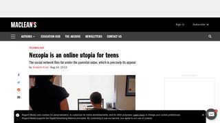 Nexopia is an online utopia for teens - Macleans.ca