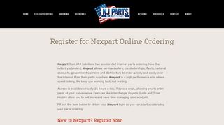 Register for Nexpart — 877 NJ PARTS - Auto Parts Delivery for NJ, NY ...