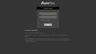 AutoPlus - Customer Login