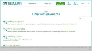 E-banking - Help with payments - Crédit Agricole next bank