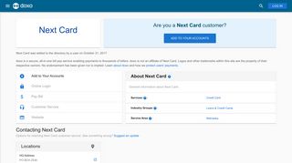 Next Card: Login, Bill Pay, Customer Service and Care Sign-In - Doxo