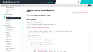 Unity - Scripting API: GUI.SetNextControlName