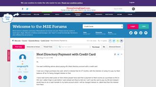 Next Directory Payment with Credit Card - MoneySavingExpert.com Forums