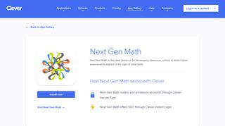 Next Gen Math - Clever application gallery | Clever