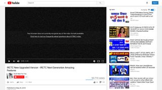 IRCTC New Upgraded Version - IRCTC Next Generation ... - YouTube