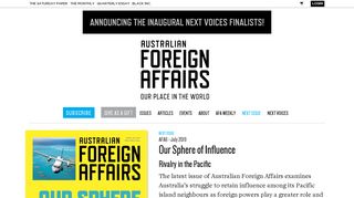Next Issue | Australian Foreign Affairs