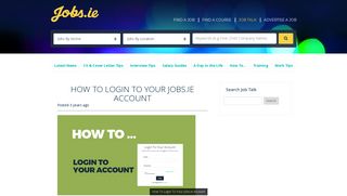 How To Login To Your Jobs.ie Account - Jobs.ie