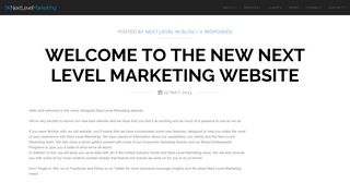 the new Next Level Marketing website