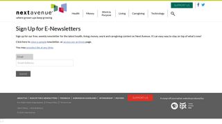 Sign Up for E-Newsletters - Next Avenue