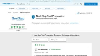 Top 11 Reviews and Complaints about Next Step Test Preparation
