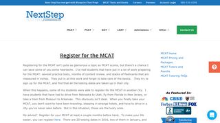 Register for the MCAT | Next Step Test Prep