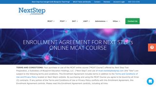MCAT Course Enrollment Agreement | Next Step Test Prep