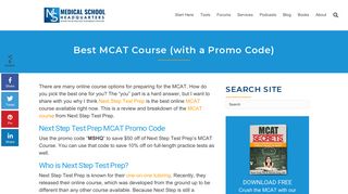 Best MCAT Course (with a Promo Code) - Medical School Headquarters