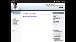 VIP Sale Information - NEXT - Help information - Next.co.uk