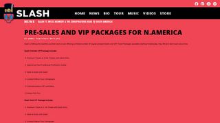 Pre-sales and VIP packages for N.America - Slash