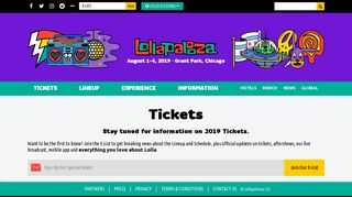 Tickets – Lollapalooza