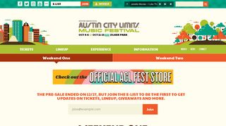 Buy tickets - Tickets – ACL Music Festival
