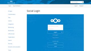 Social Login - Apps - App Store - Nextcloud