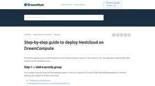 Step-by-step guide to deploy Nextcloud on DreamCompute ...