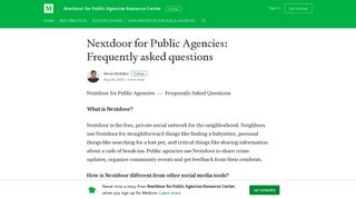 Nextdoor for Public Agencies: Frequently asked questions - Medium