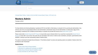 Nextera Admin – Computer Based Testing - CBT Support