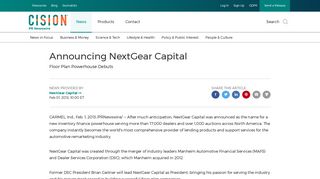 Announcing NextGear Capital - PR Newswire