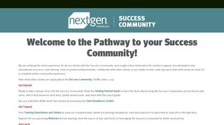 Pathway to your NextGen Healthcare Success Community ...