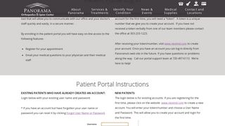 Panorama Orthopedics Patient Portal- Next MD - Panorama