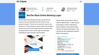 NexTier Bank Online Banking Login - CC Bank