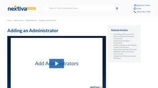 Adding an Administrator | Nextiva Business VoIP Support Center