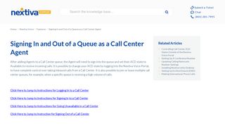 Signing In and Out of a Queue as a Call Center Agent | Nextiva ...