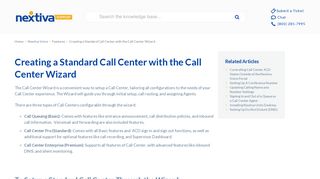 Creating a Standard Call Center with the Call Center Wizard | Nextiva ...
