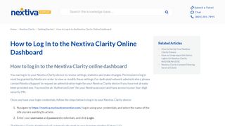 How to Log In to the Nextiva Clarity Online Dashboard | Nextiva ...
