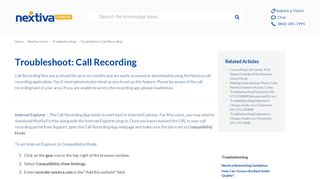 Nextiva Voice - Troubleshoot: Call Recording | Nextiva Business VoIP ...