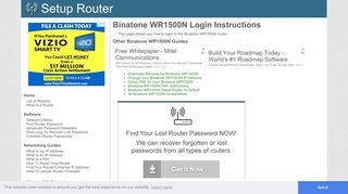 Login to Binatone WR1500N Router - SetupRouter