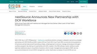 nextSource Announces New Partnership with DCR Workforce