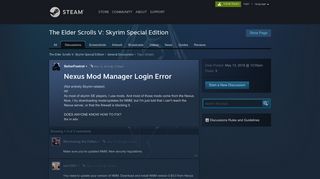 Nexus Mod Manager Login Error :: The Elder Scrolls V: Skyrim Special ...