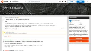 Cannot login to Nexus Mod Manager : skyrimmods - Reddit