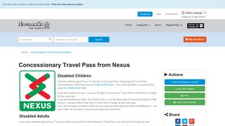 Concessionary Travel Pass from Nexus | Newcastle Support Directory