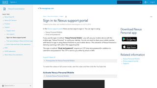 Sign in to Nexus support portal - Nexus Documentation - Nexus