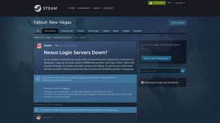 Nexus Login Servers Down? :: Fallout: New Vegas General Discussions