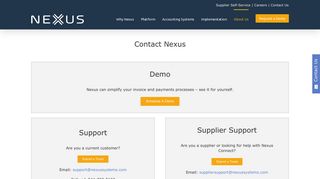Contact Nexus Systems | Accounts Payable Automation Solution